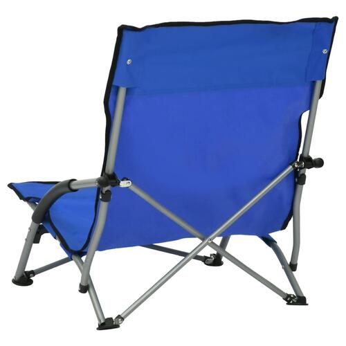 Foldbare strandstole 2 stk. stof blå