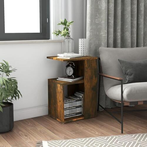 Sidebord 36x30x56 cm konstrueret træ røget egetræsfarve