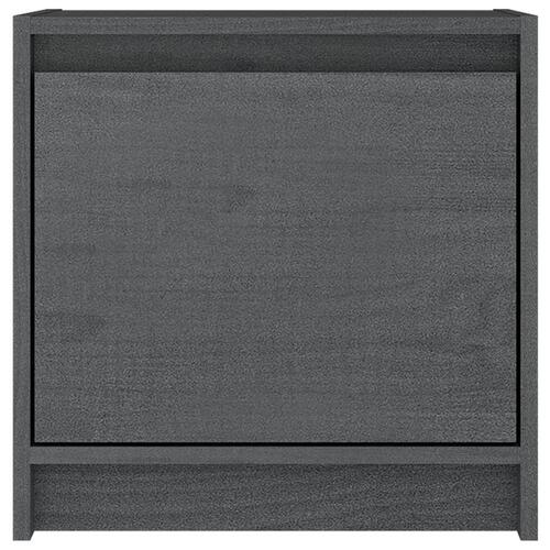 Sengeskabe 2 stk. 40x30,5x40 cm massivt fyrretræ grå