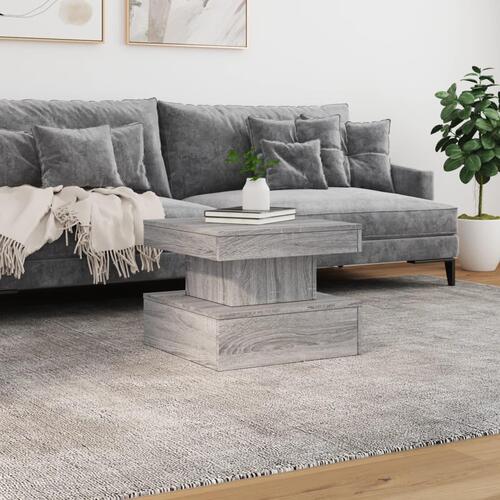 Sofabord med LED-lys 50x50x40 cm grå sonoma-eg