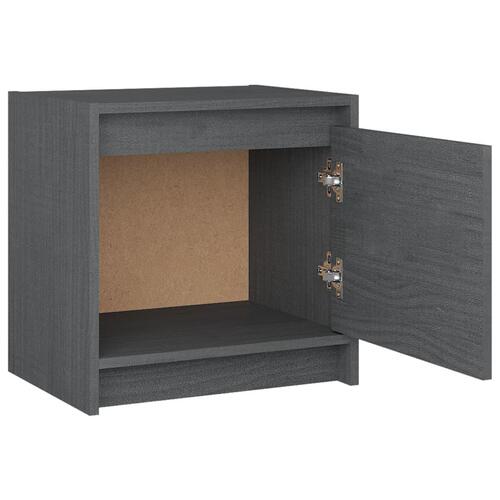 Sengeskabe 2 stk. 40x30,5x40 cm massivt fyrretræ grå