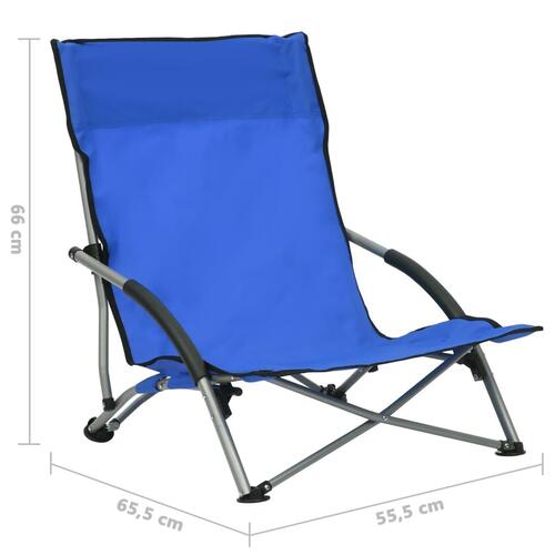 Foldbare strandstole 2 stk. stof blå