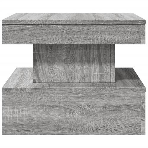 Sofabord med LED-lys 50x50x40 cm grå sonoma-eg