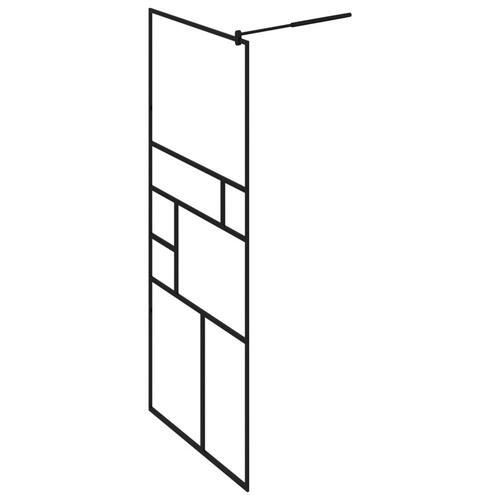 Brusevæg 80x195 cm klart ESG-glas sort