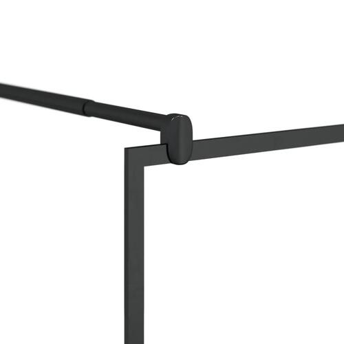 Brusevæg 80x195 cm klart ESG-glas sort