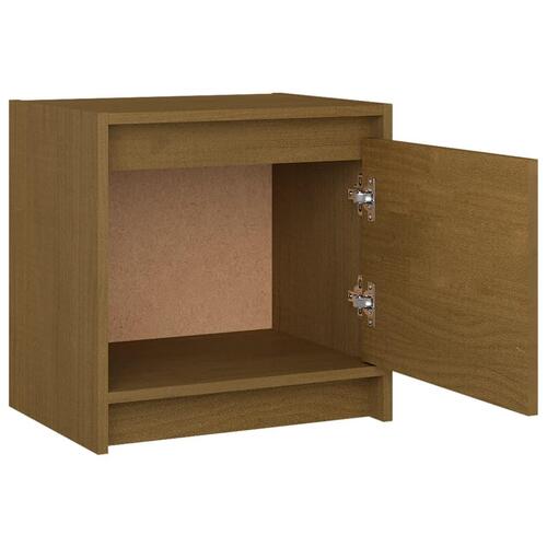 Sengeskab 40x30,5x40 cm massivt fyrretræ honningbrun