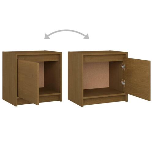 Sengeskab 40x30,5x40 cm massivt fyrretræ honningbrun