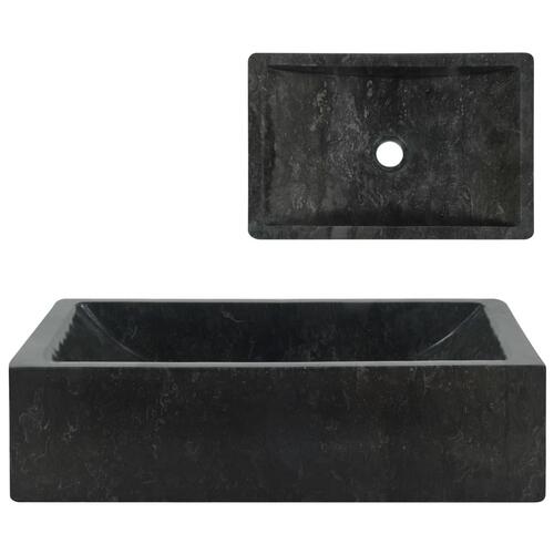 Håndvask 45x30x12 cm marmor sort højglans