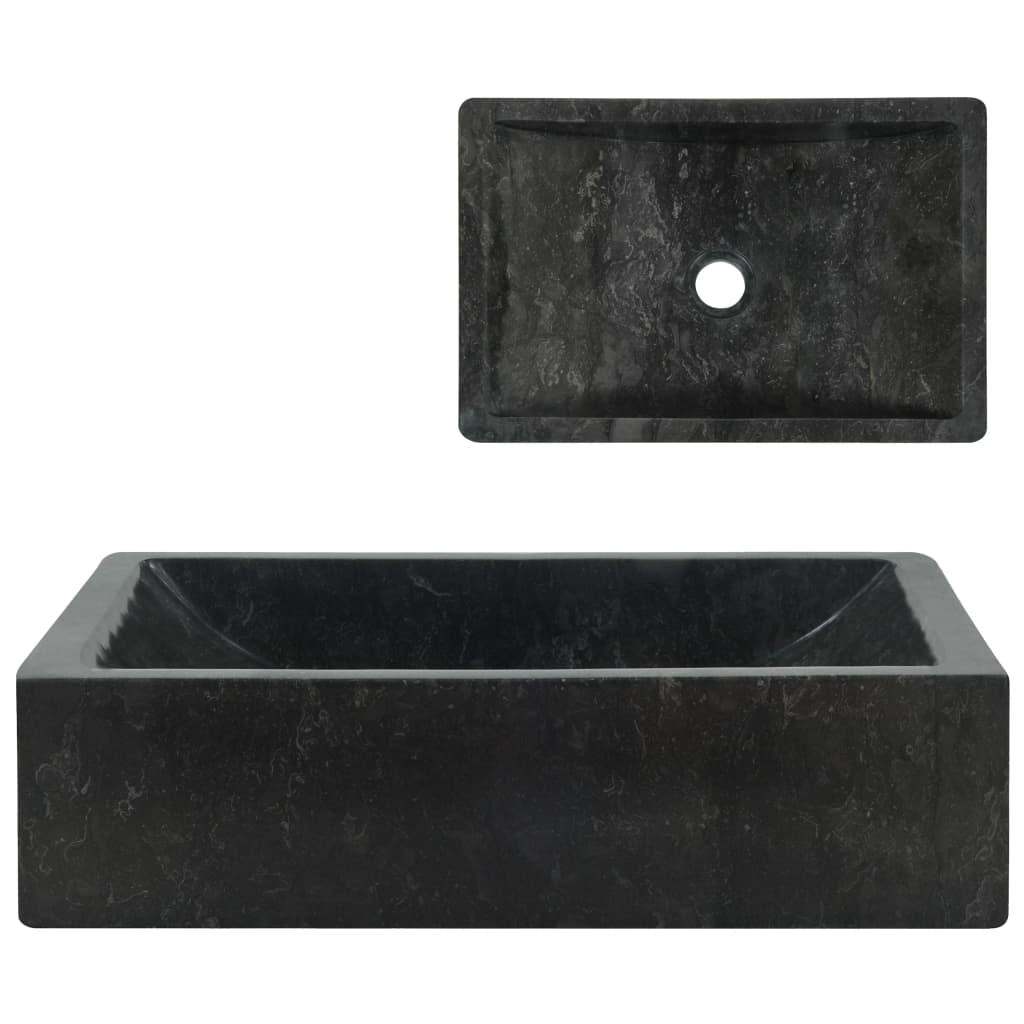 Håndvask 45x30x12 cm marmor sort højglans