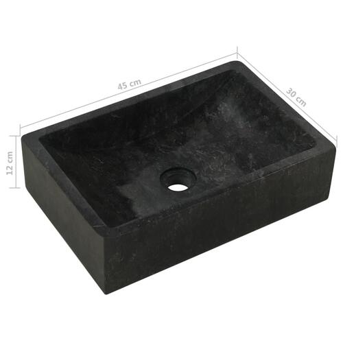 Håndvask 45x30x12 cm marmor sort højglans