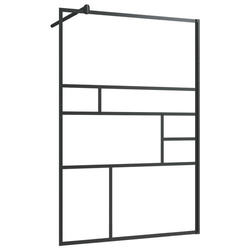 Brusevæg 115x195 cm klart sikkerhedsglas sort