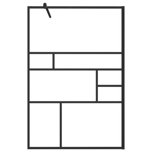Brusevæg 115x195 cm klart sikkerhedsglas sort