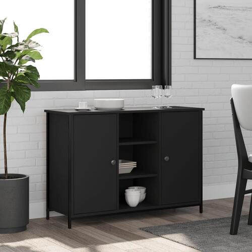 Skænk 100x35x70 cm konstrueret træ sort