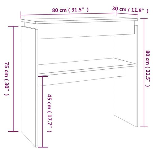 Konsolbord 80x30x80 cm konstrueret træ grå sonoma-eg