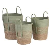 Set med kurve 42 x 42 x 48 cm Mint Naturlig fiber (3 Dele)