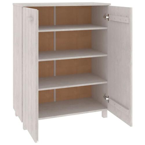 Skoskab HAMAR 85x40x108 cm massivt fyrretræ hvid