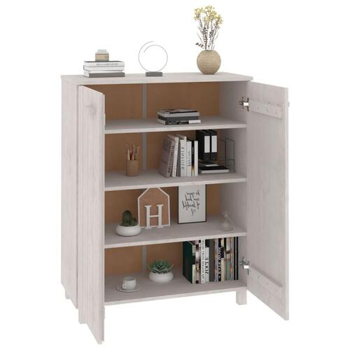 Skoskab HAMAR 85x40x108 cm massivt fyrretræ hvid