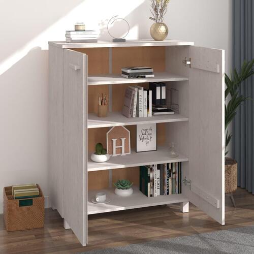 Skoskab HAMAR 85x40x108 cm massivt fyrretræ hvid