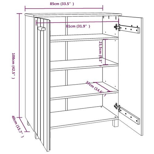 Skoskab HAMAR 85x40x108 cm massivt fyrretræ hvid