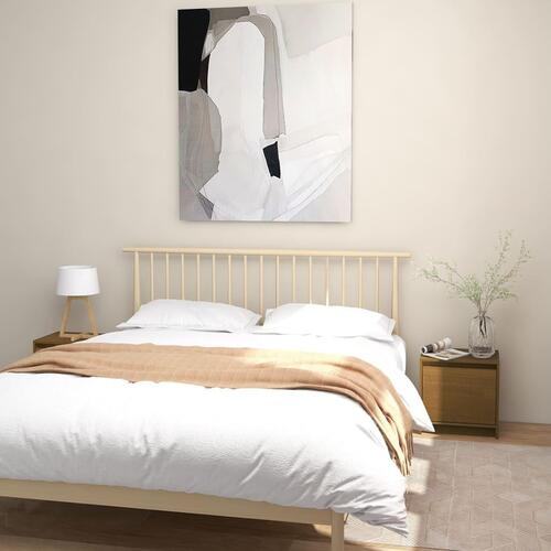 Sengeskabe 2 stk. 40x30,5x40 cm massivt fyrretræ honningbrun