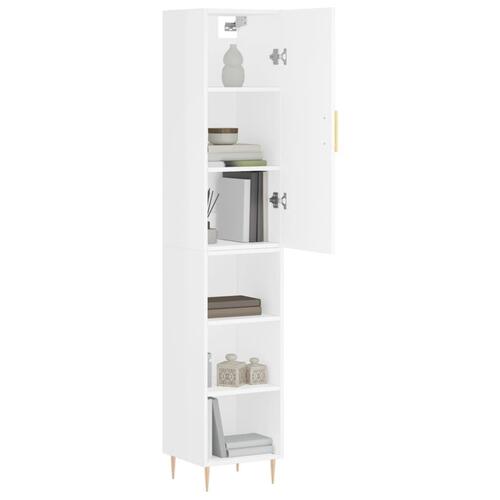 Skab 34,5x34x180 cm konstrueret træ hvid