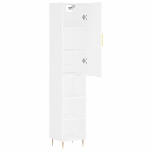 Skab 34,5x34x180 cm konstrueret træ hvid