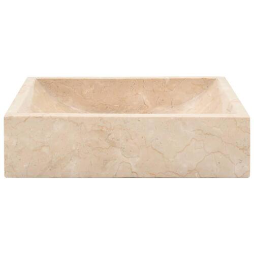 Håndvask 45x30x12 cm marmor cremefarvet højglans