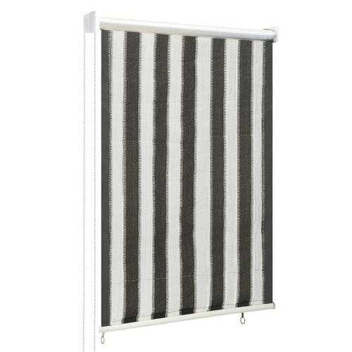 Udendørs rullegardin 60x140 cm antracitgrå og hvid stribet