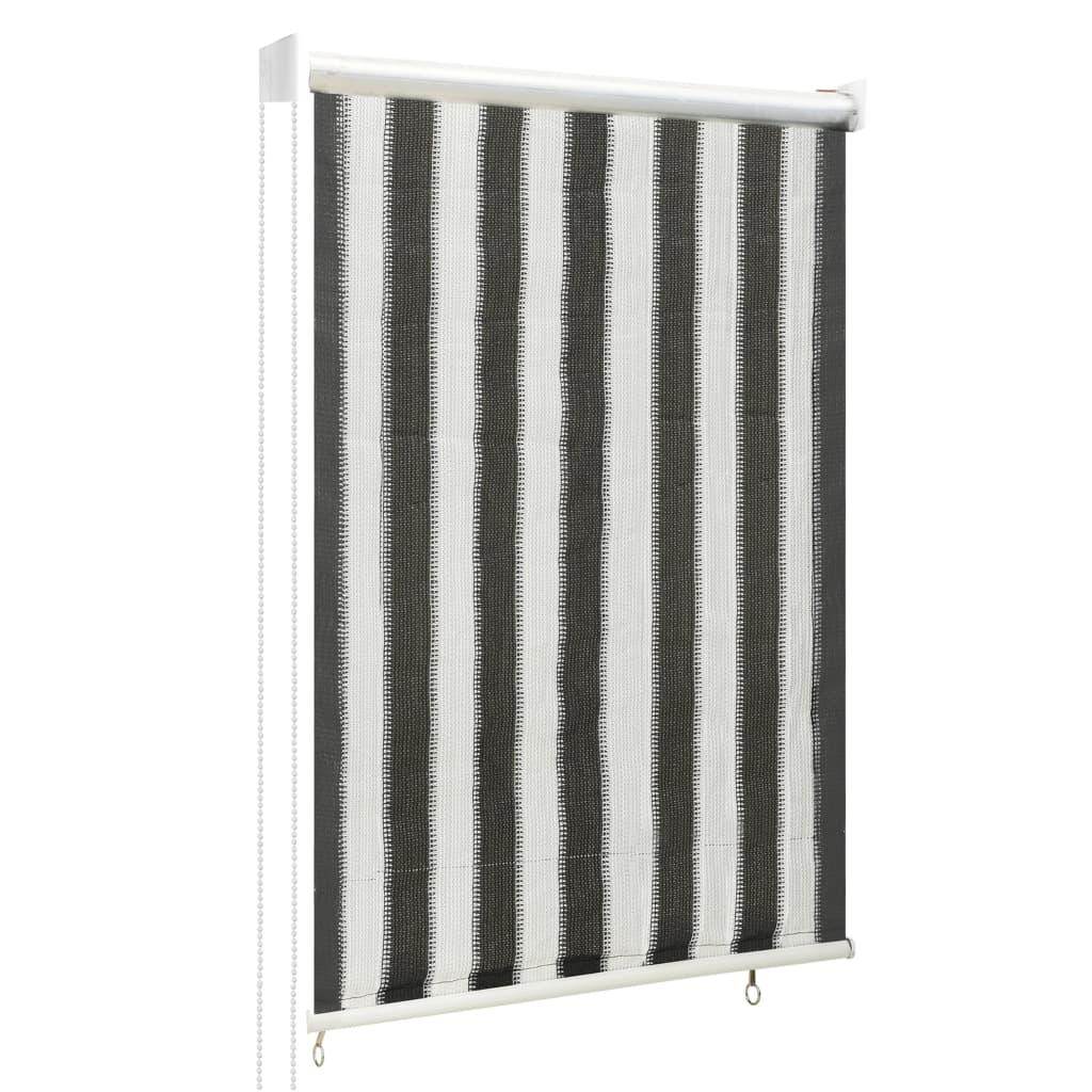 Udendørs rullegardin 60x140 cm antracitgrå og hvid stribet