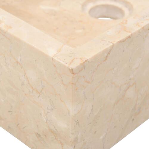 Håndvask 45x30x12 cm marmor cremefarvet højglans