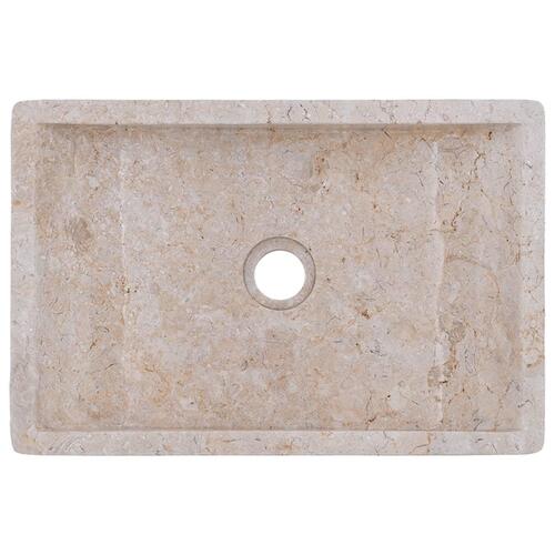 Håndvask 45x30x12 cm marmor cremefarvet højglans
