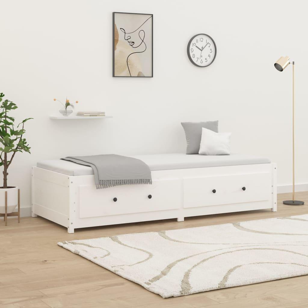 Daybed 90x190 cm Single massivt fyrretræ hvid
