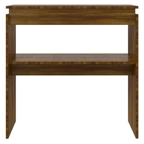 Konsolbord 80x30x80 cm konstrueret træ brun egetræsfarve