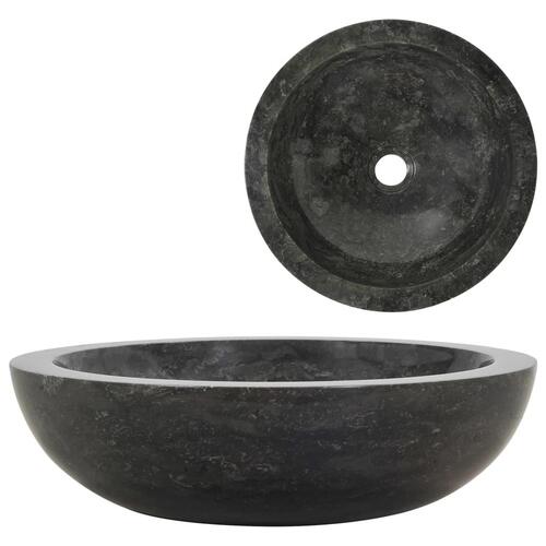 Håndvask 40 x 12 cm marmor sort