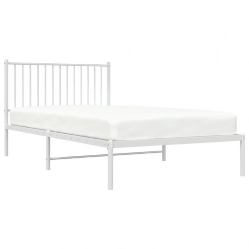 Sengeramme i metal med sengegavl 107×203 cm - hvid