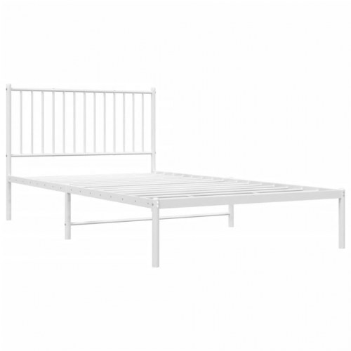 Sengeramme i metal med sengegavl 107×203 cm - hvid