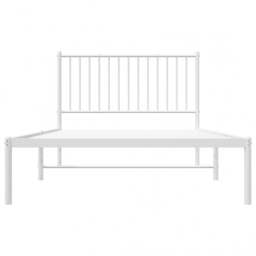 Sengeramme i metal med sengegavl 107×203 cm - hvid