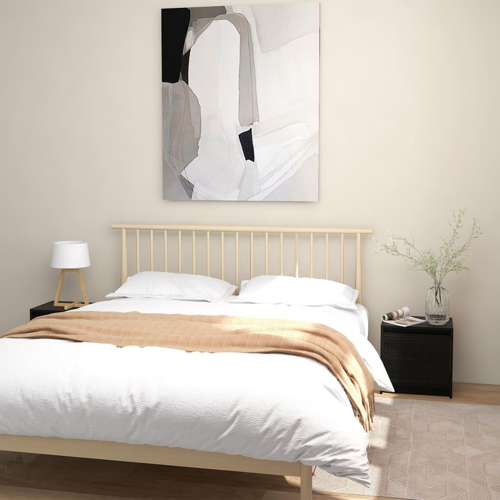 Sengeskabe 2 stk. 40x30,5x40 cm massivt fyrretræ sort