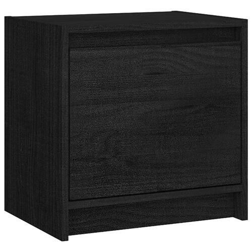 Sengeskabe 2 stk. 40x30,5x40 cm massivt fyrretræ sort