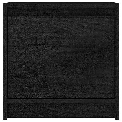 Sengeskabe 2 stk. 40x30,5x40 cm massivt fyrretræ sort