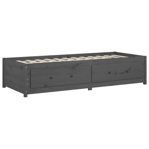 Daybed 90x190 cm Single massivt fyrretræ grå