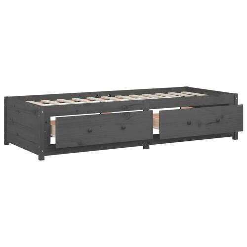 Daybed 90x190 cm Single massivt fyrretræ grå