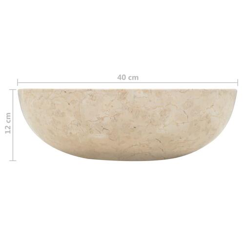 Håndvask 40 x 12 cm marmor cremefarvet