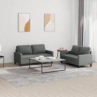 2 personers sofa med hynder stof mørkegrå