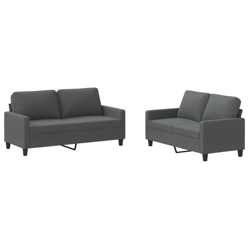 2 personers sofa med hynder stof mørkegrå