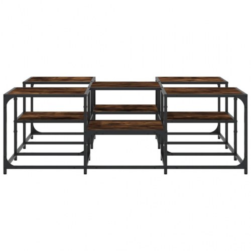 Sofabord 121 × 121 × 40 cm i konstrueret træ - røget egetræsfarve