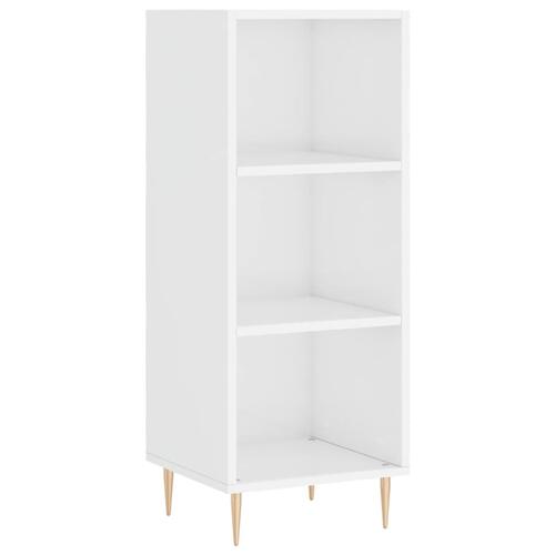Skab 34,5x34x180 cm konstrueret træ hvid højglans