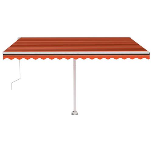 Fritstående markise 400x350 cm automatisk betjening orange/brun