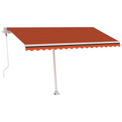 Fritstående markise 400x350 cm automatisk betjening orange/brun