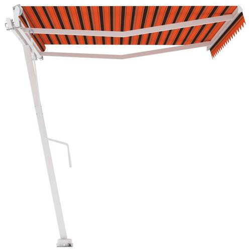 Fritstående markise 400x350 cm automatisk betjening orange/brun